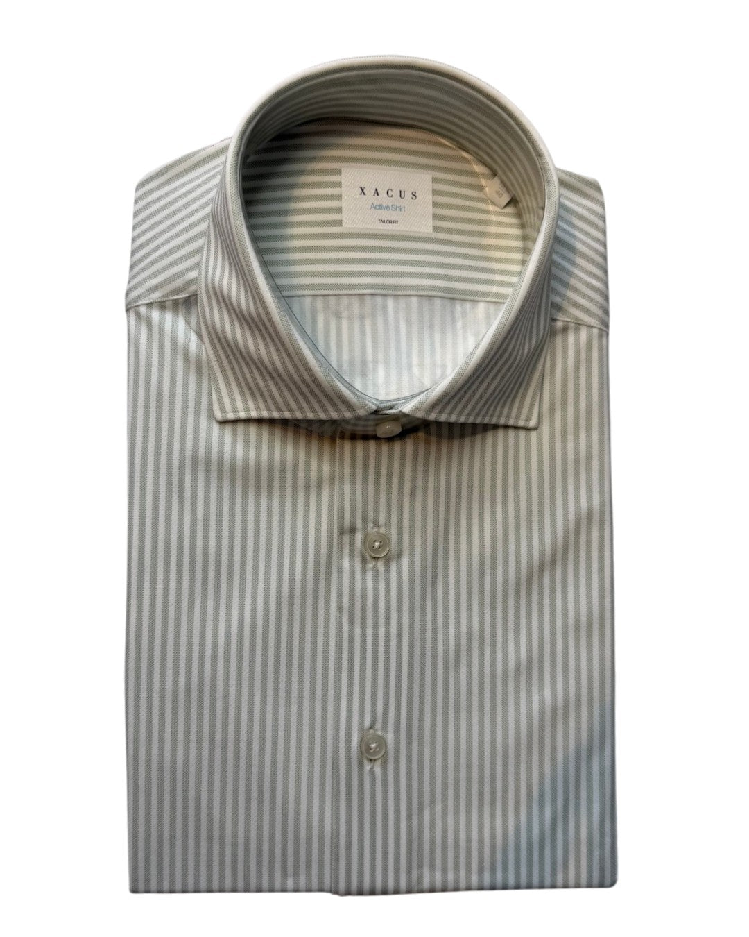 Green Striped Active Tailor Fit Shirt