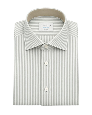 Green Striped Active Tailor Fit Shirt