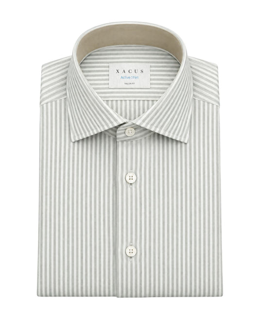 Green Striped Active Tailor Fit Shirt