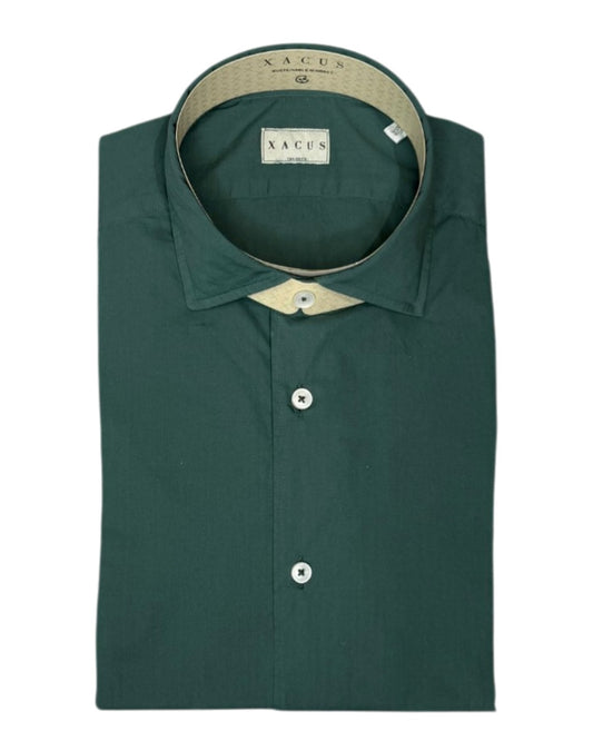 Forest Green Fine Popeline Tailor Fit Shirt
