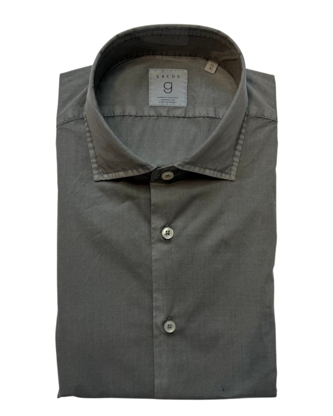 Grey Tinto Capo Grafite Popeline Shirt Tailor Fit