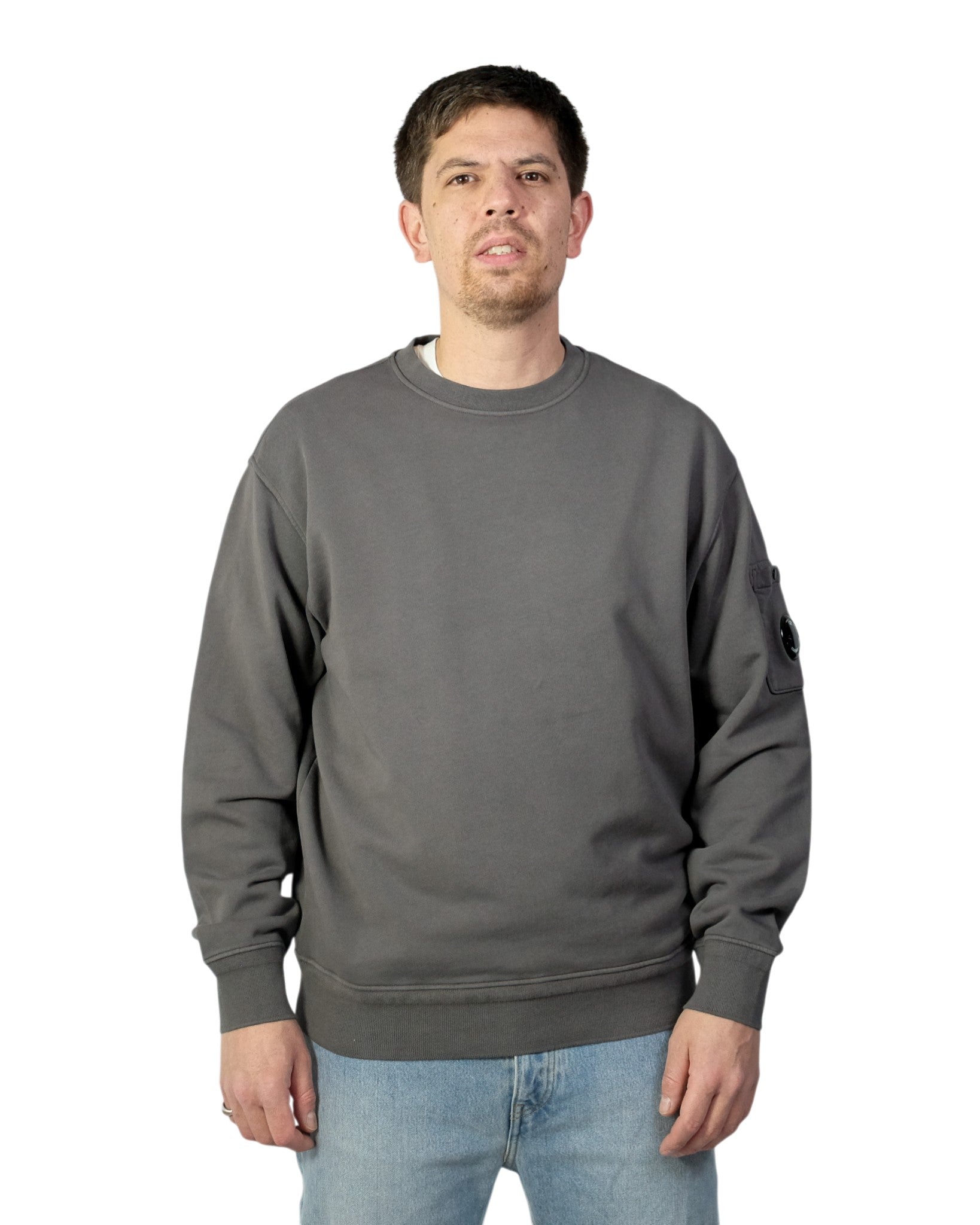 Gunmetal crewneck lens sweatshirt