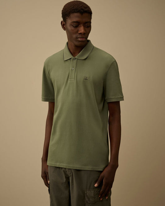 Ivy Green stretch piquet short sleeve logo polo