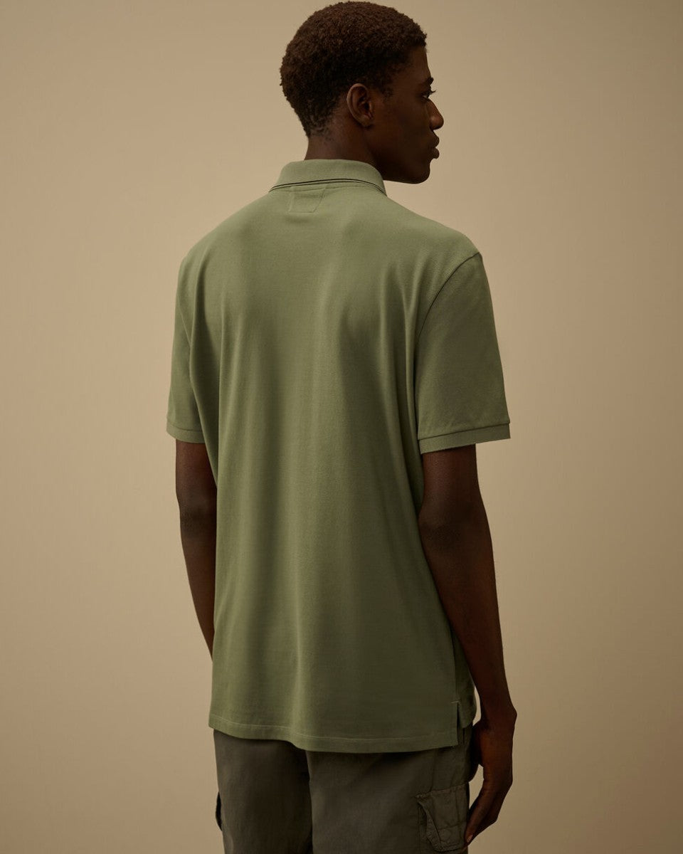 Ivy Green stretch piquet short sleeve logo polo