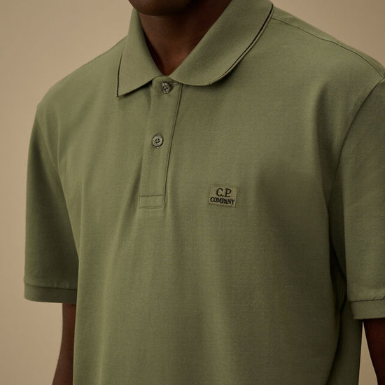 Ivy Green stretch piquet short sleeve logo polo