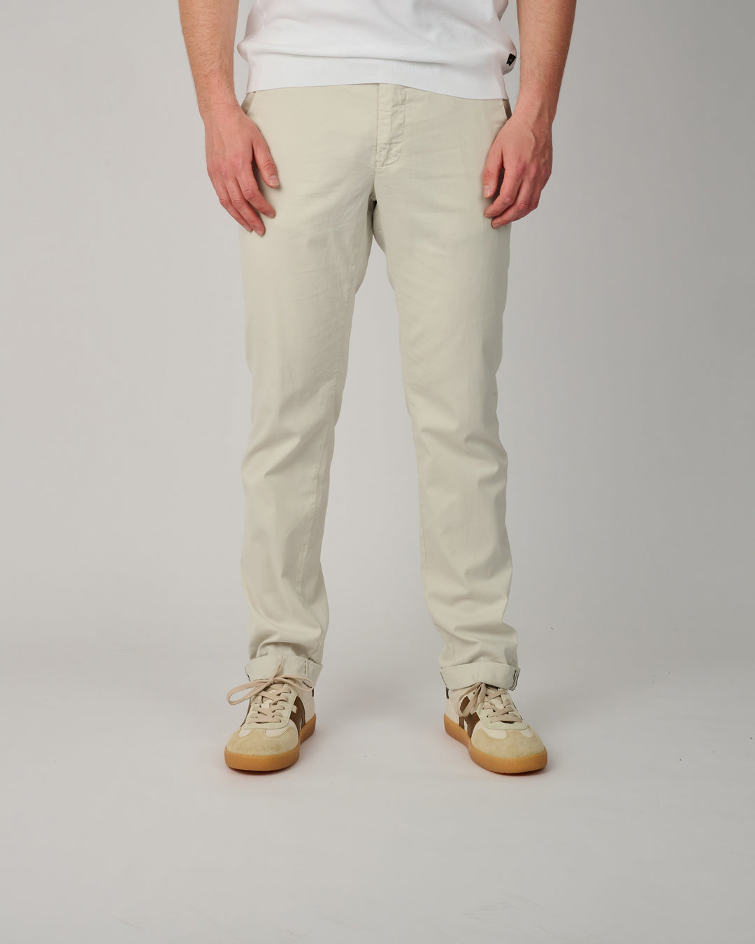 Greybeige Silk Chino Torino Pants