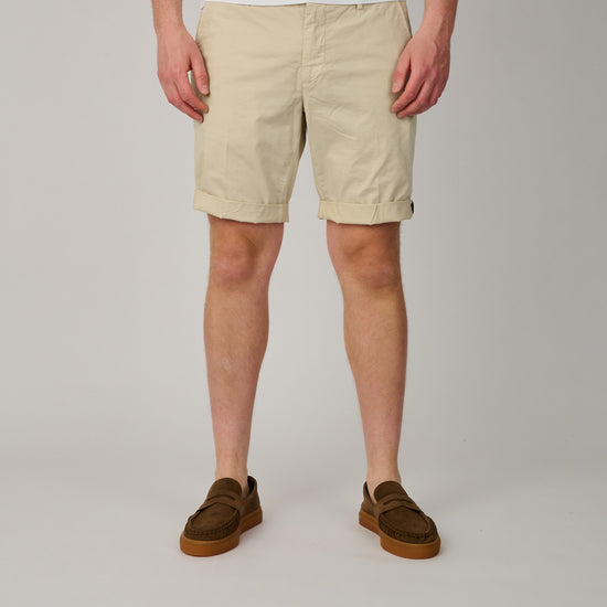 Stucco Ecru Torino University Cotton Shorts