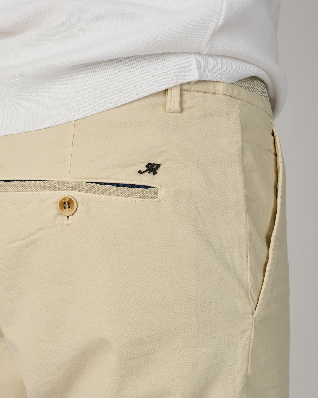 Stucco Ecru Torino University Cotton Shorts