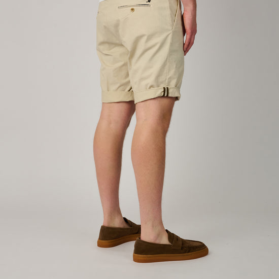 Stucco Ecru Torino University Cotton Shorts