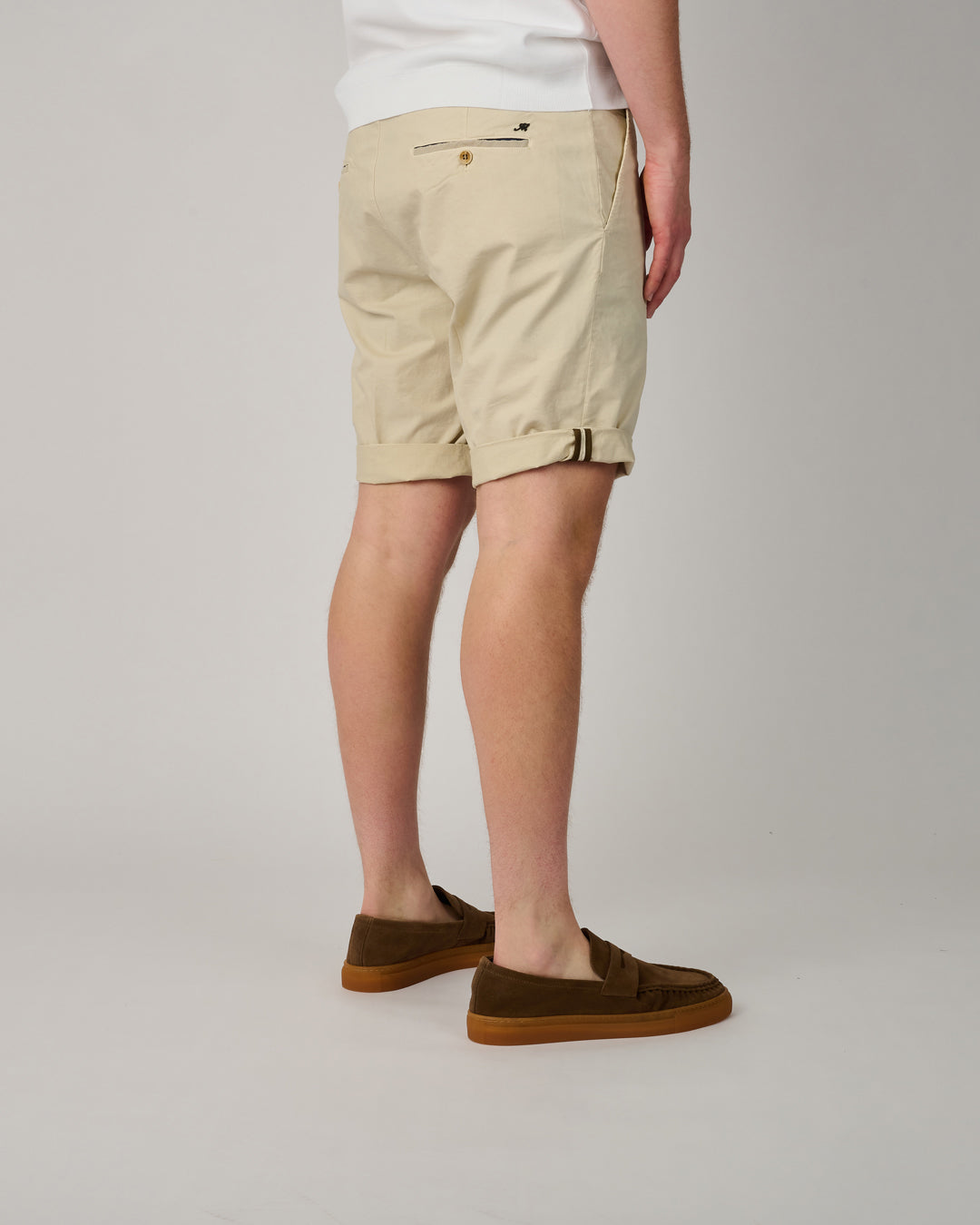 Stucco Ecru Torino University Cotton Shorts