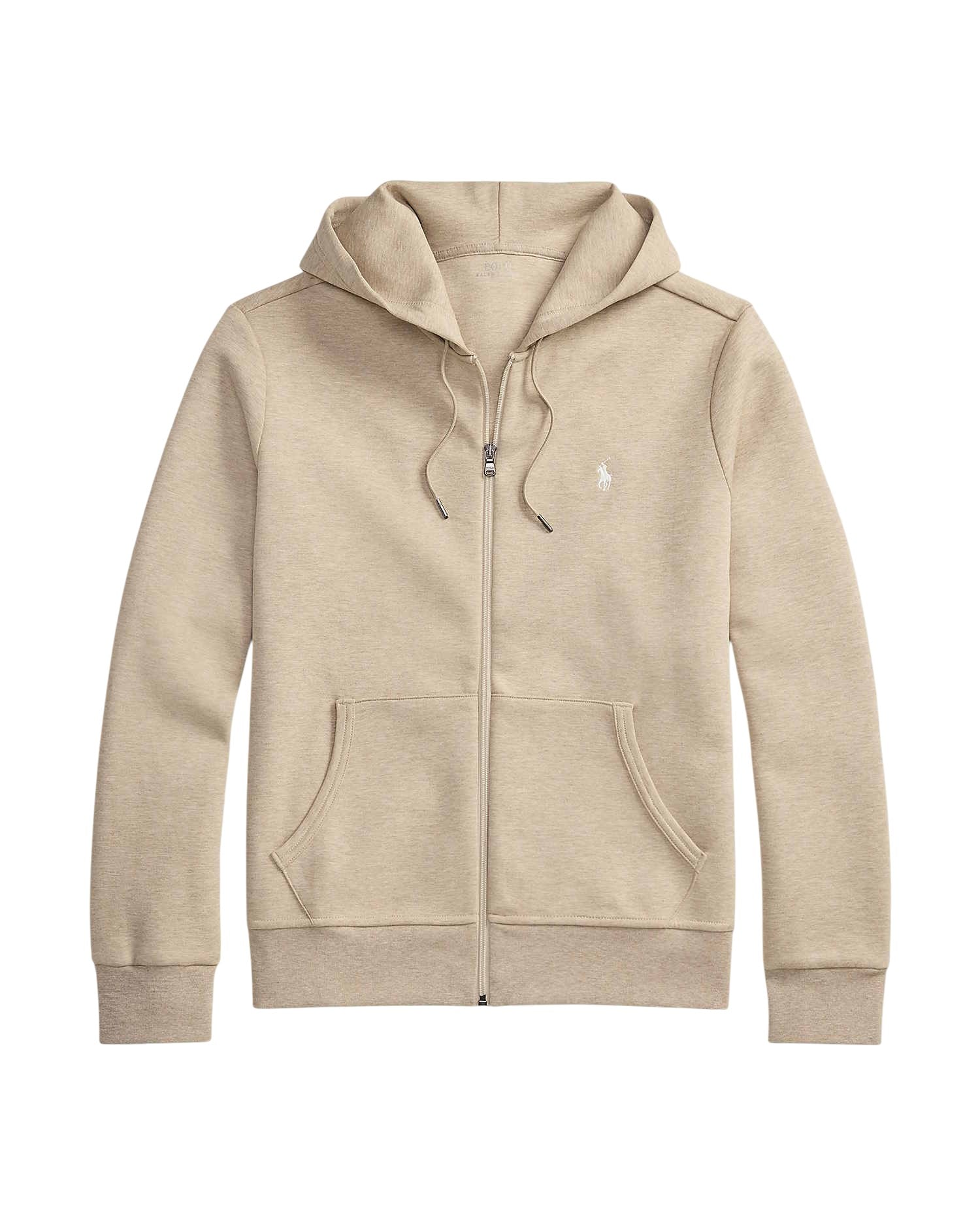 Tuscan Beige Heather Double Knit Full Zip Hoodie