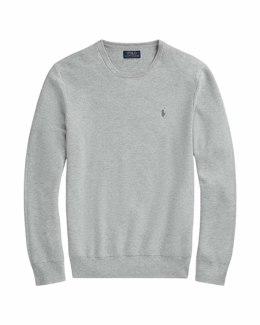 Andover Heather Mesh-Knit Cotton Pullover