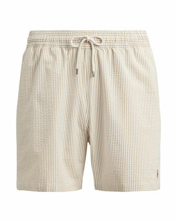 Coastal Beige Seersucker Traveler Swimshorts