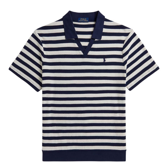 Newport Navy Andover Cream Cotton Stripe Polo