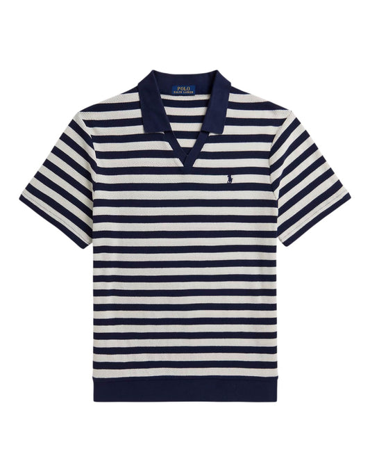 Newport Navy Andover Cream Cotton Stripe Polo