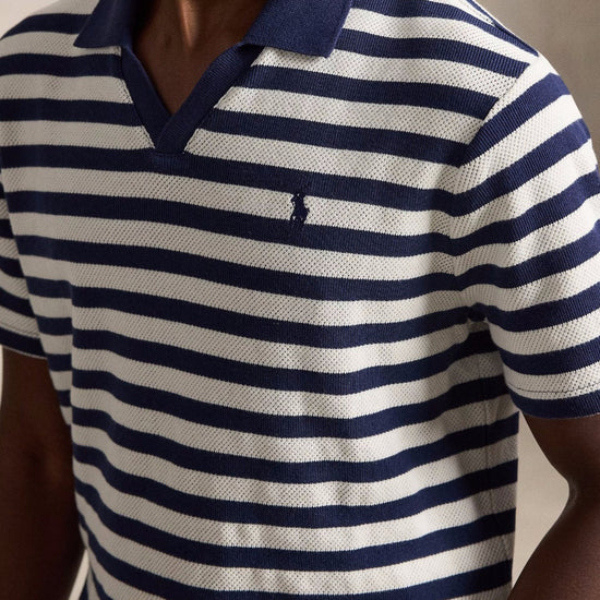 Newport Navy Andover Cream Cotton Stripe Polo