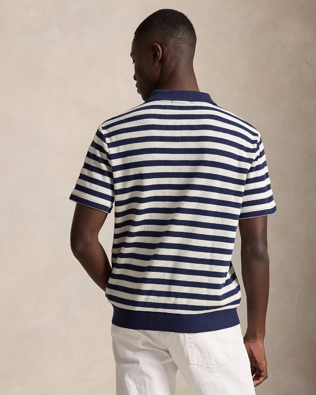 Newport Navy Andover Cream Cotton Stripe Polo