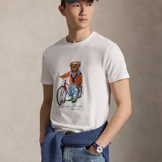 White Summer Bear Jersey T-shirt
