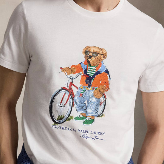 White Summer Bear Jersey T-shirt