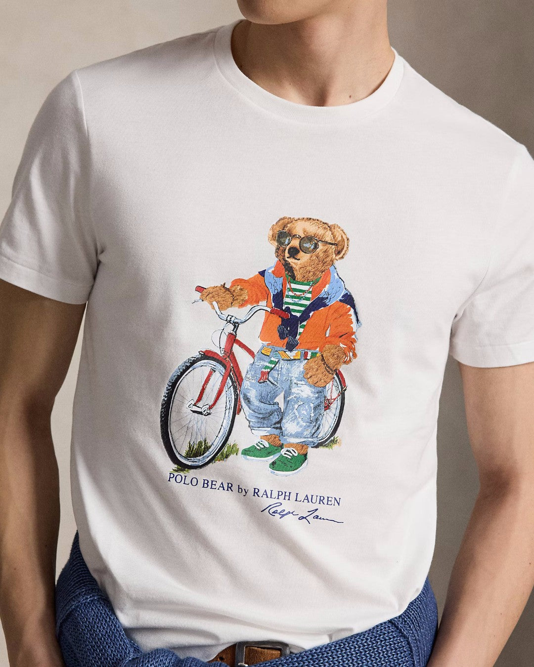White Summer Bear Jersey T-shirt