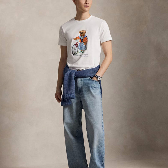 White Summer Bear Jersey T-shirt