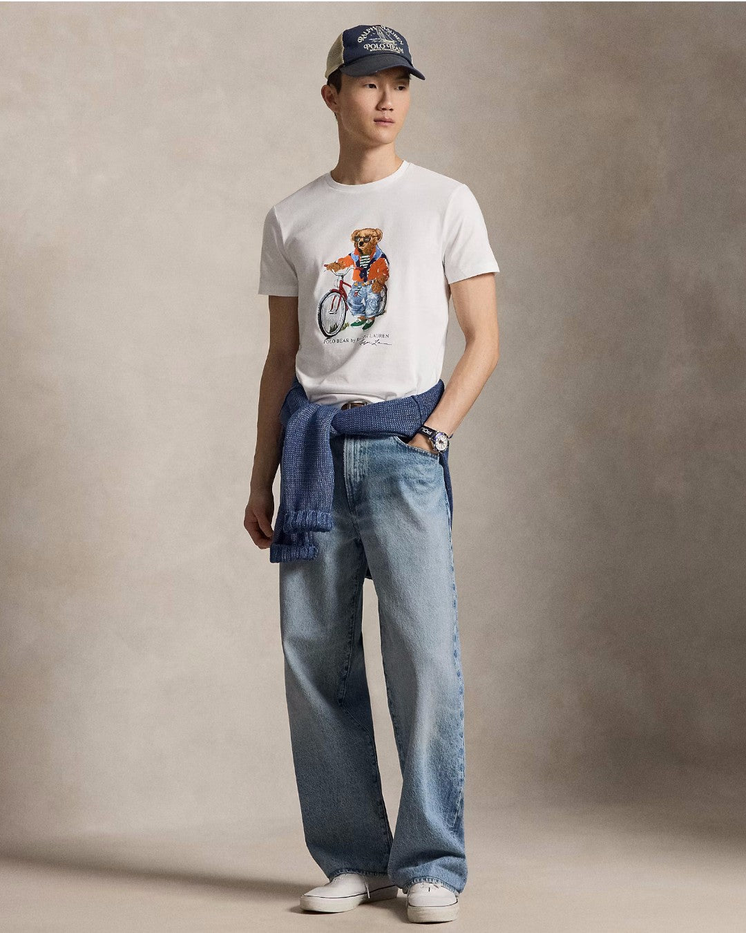 White Summer Bear Jersey T-shirt