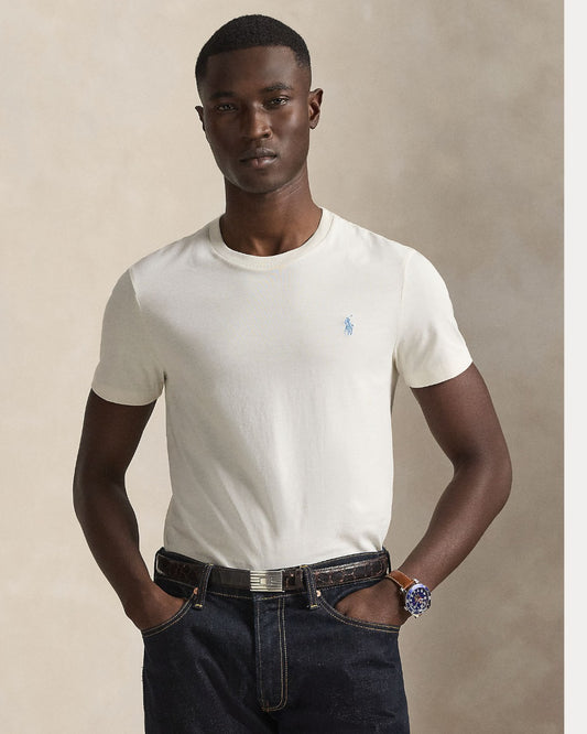 Antique Cream Jersey Custom Slim Fit T-shirt