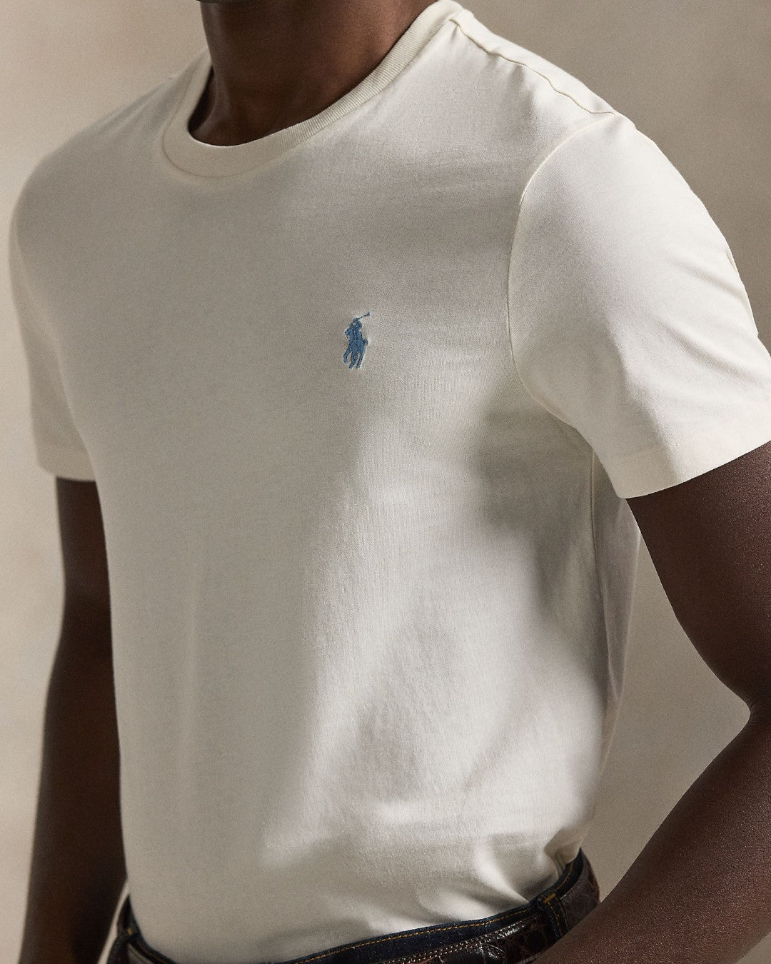 Antique Cream Jersey Custom Slim Fit T-shirt