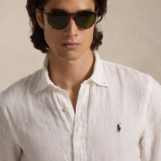 White Linen Slim Fit Shirt