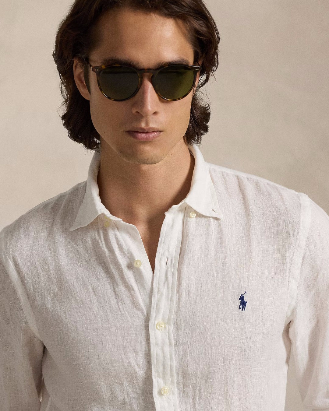 White Linen Slim Fit Shirt