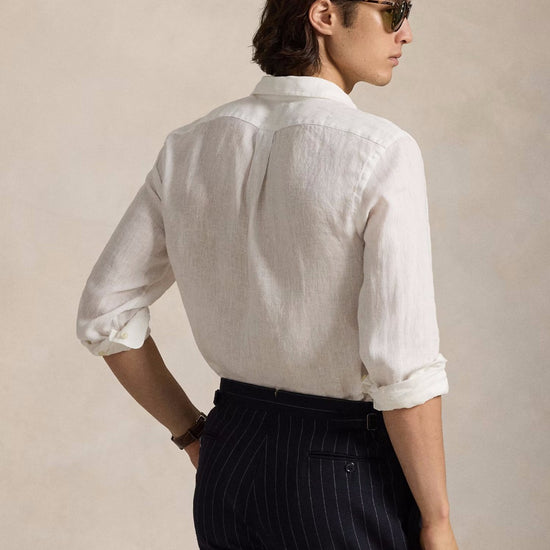 White Linen Slim Fit Shirt