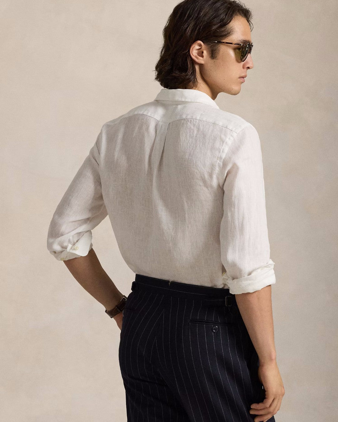 White Linen Slim Fit Shirt