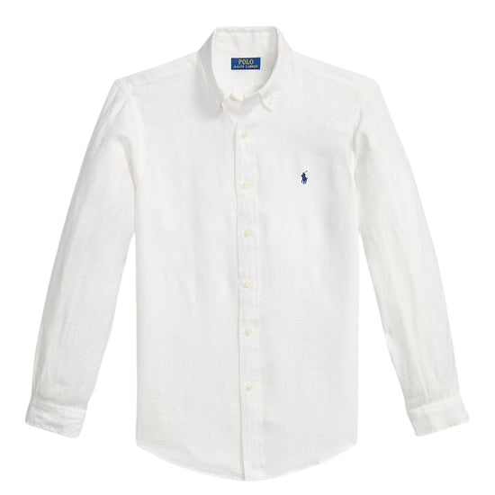 White Linen Custom Fit Shirt