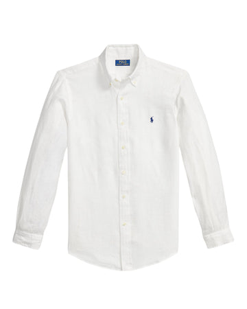 White Linen Custom Fit Shirt