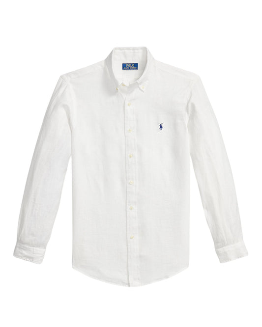 White Linen Custom Fit Shirt