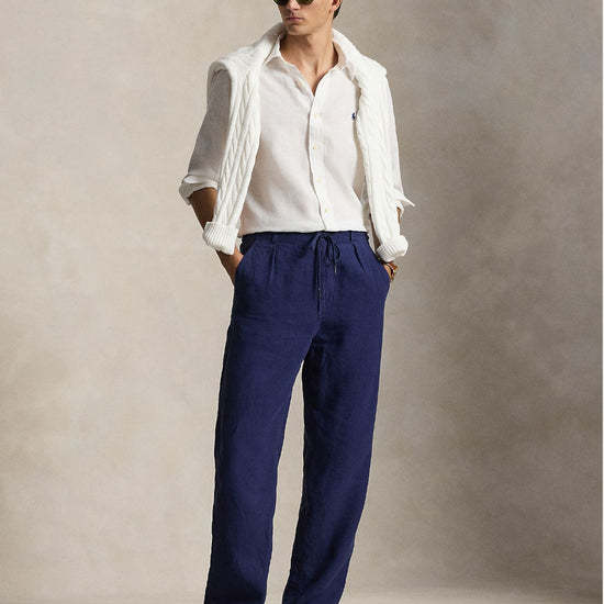 White Linen Custom Fit Shirt