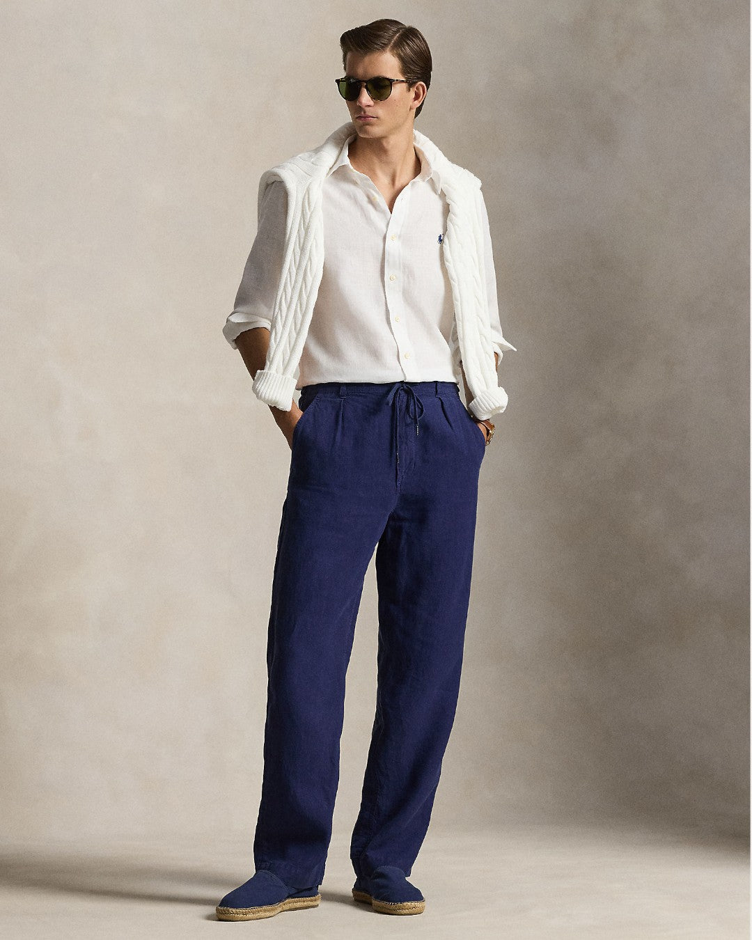 White Linen Custom Fit Shirt