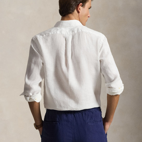 White Linen Custom Fit Shirt