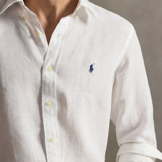 White Linen Custom Fit Shirt