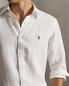 White Linen Custom Fit Shirt