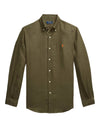 New Olive Linen Slim Fit Shirt