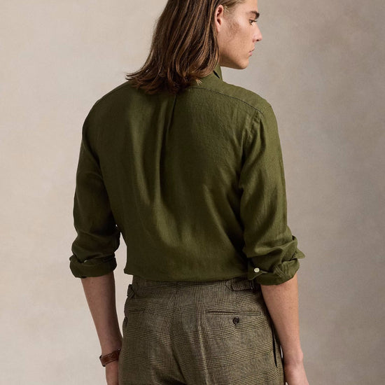 New Olive Linen Slim Fit Shirt