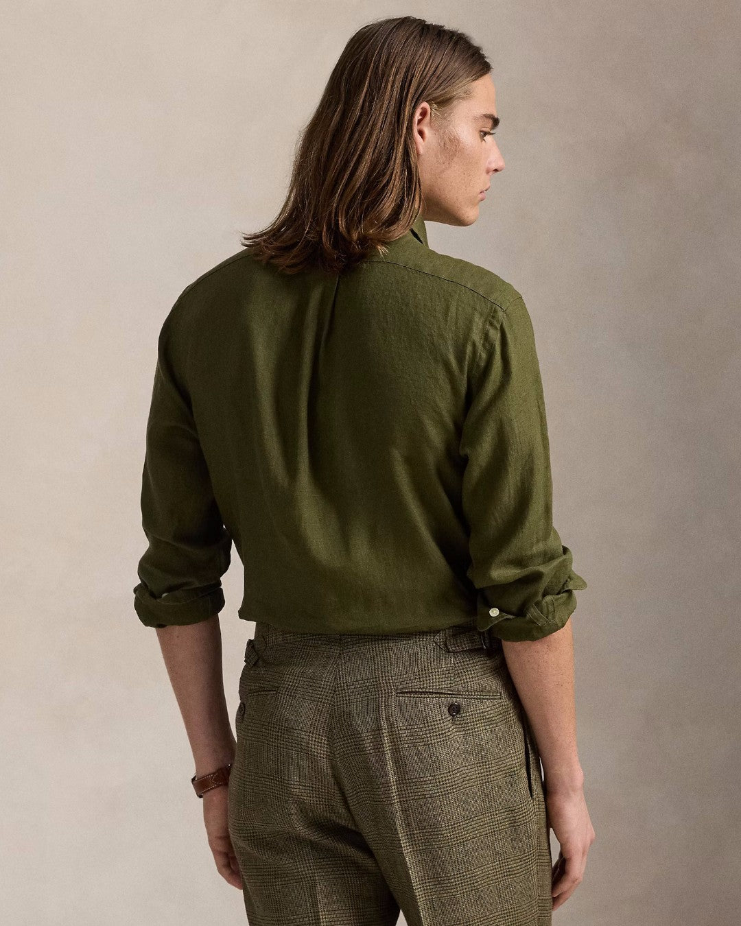 New Olive Linen Slim Fit Shirt