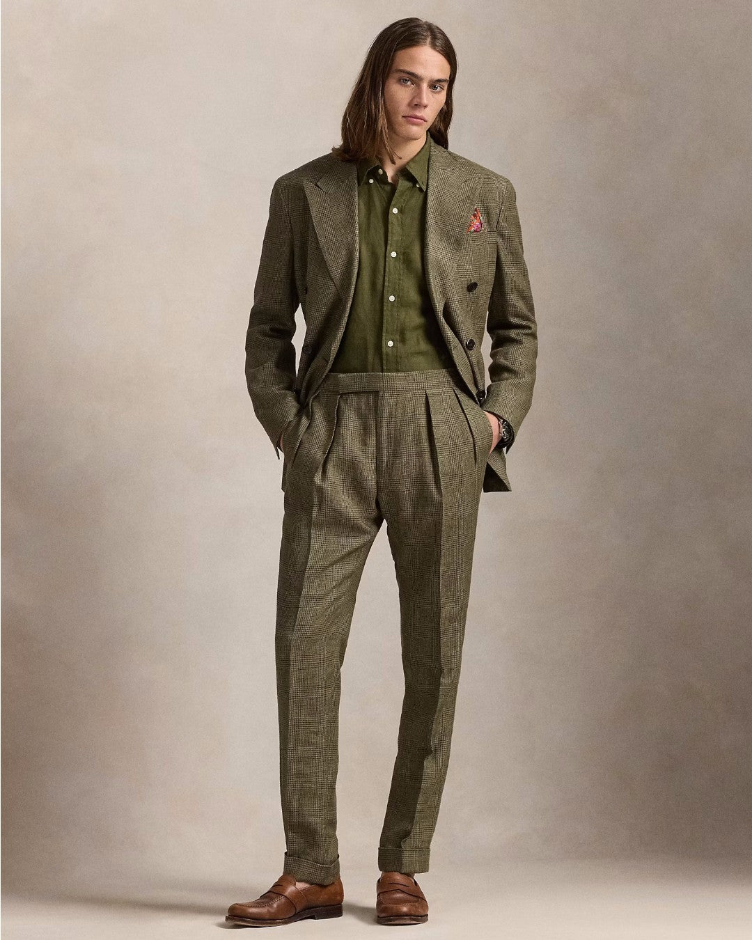 New Olive Linen Slim Fit Shirt