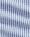 Blue White Stripe Seersucker Linen Shirt