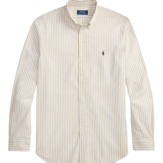 White Coastal Beige Washed Broadcloth Shirt