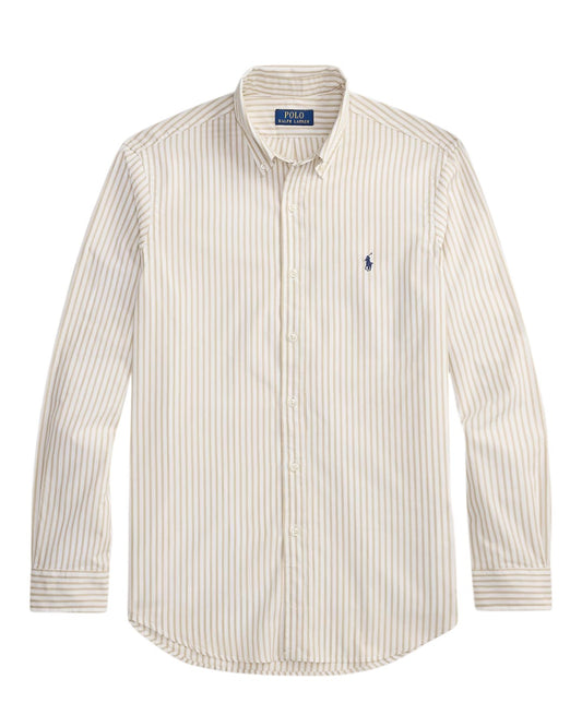 White Coastal Beige Washed Broadcloth Shirt