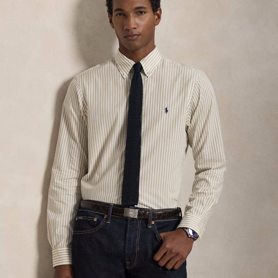 White Coastal Beige Washed Broadcloth Shirt