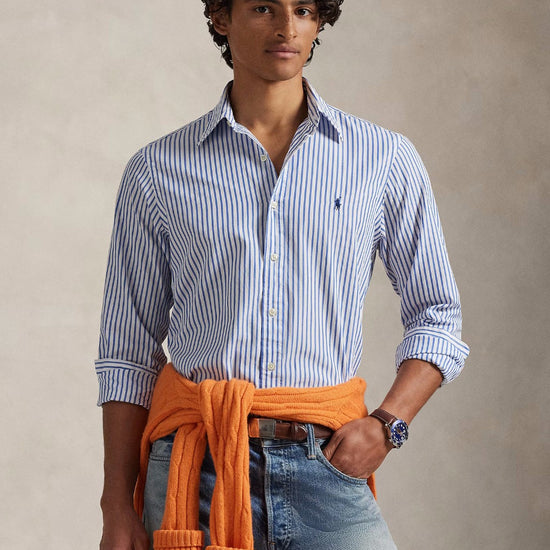 White Blue Washed Broadcloth Shirt