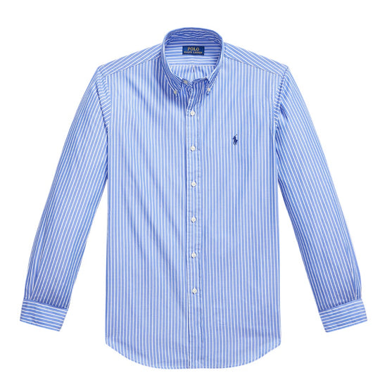 Med Blue White Washed Broadcloth Shirt